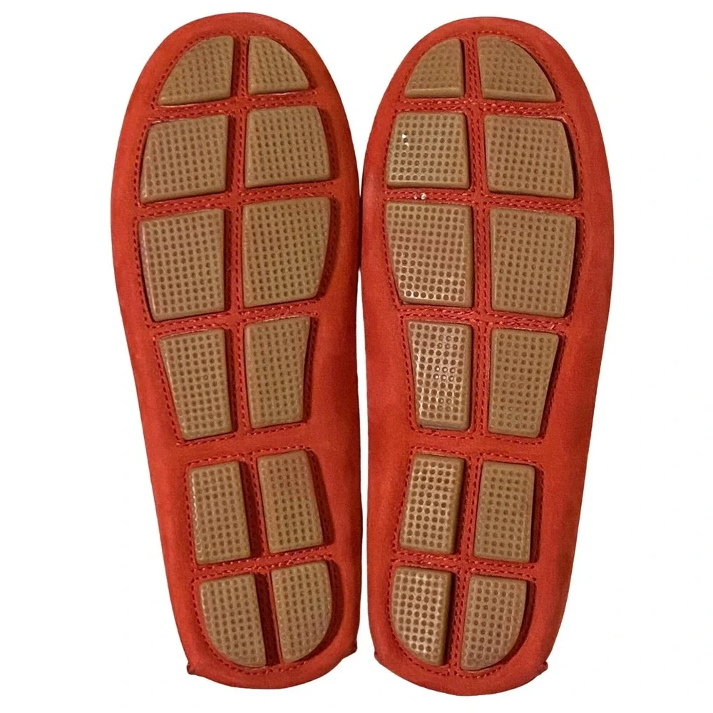 Charleston Shoe Co Girls Preppy Suede Slip‎ On Loafer Moccasin Size 2 Rusty Red